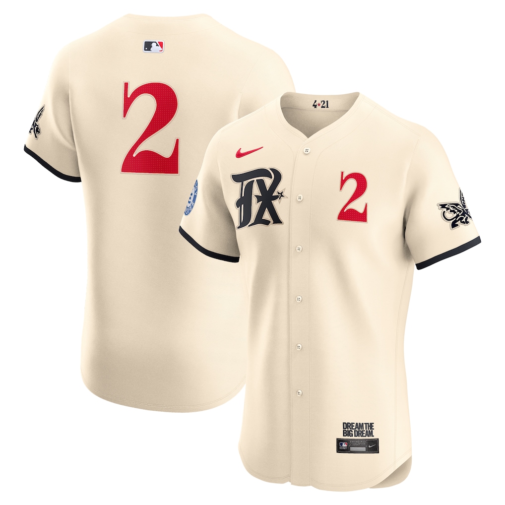 Men's Texas Rangers Marcus Semien Nike Cream City Connect Elite Jersey