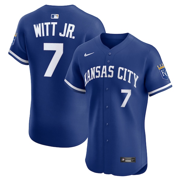 Men's Kansas City Royals Bobby Witt Jr. Nike Royal Alternate 2 Elite Player Jersey