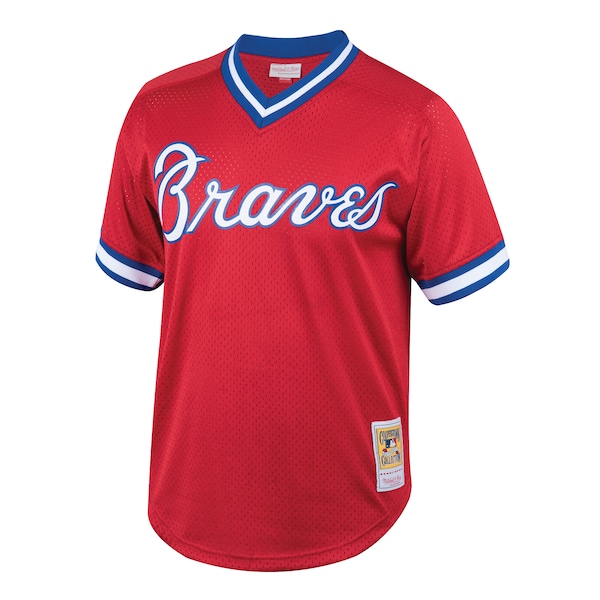 Men's Atlanta Braves Dale Murphy Mitchell & Ness Red Cooperstown Collection Mesh Batting Practice Jersey