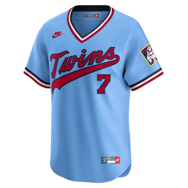 Men's Minnesota Twins Joe Mauer Nike Light Blue Throwback Cooperstown Collection Limited Jersey