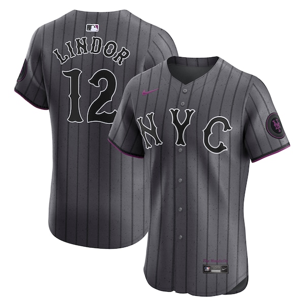 Men's New York Mets Francisco Lindor Nike Gray City Connect Elite Jersey