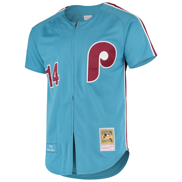 Men's Philadelphia Phillies Pete Rose Mitchell & Ness Light Blue Cooperstown Collection Authentic Jersey