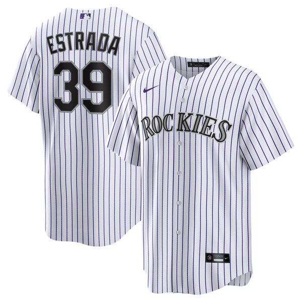 Men's Colorado Rockies Thairo Estrada Nike White Home Replica Jersey