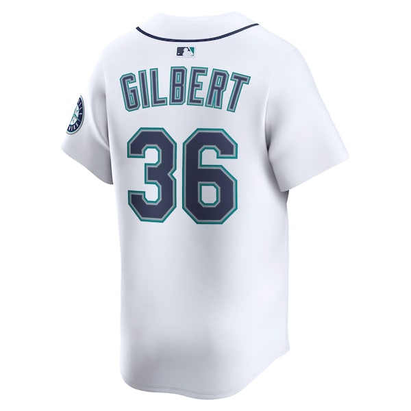 Men's Seattle Mariners Logan Gilbert Nike White Home Limited Player Jersey