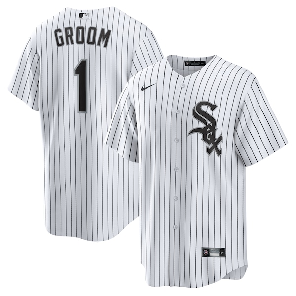 Men's Chicago White Sox Nike White #1 Groom Home Replica Jersey