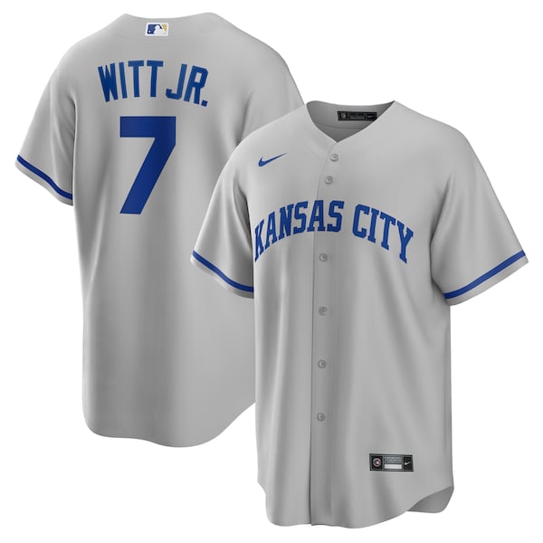 Men's Kansas City Royals Bobby Witt Jr. Nike Gray Road Replica Jersey