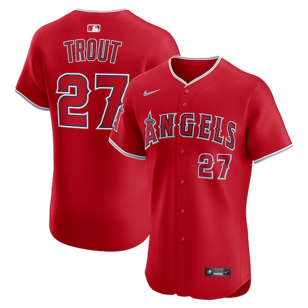 Men's Los Angeles Angels Mike Trout Nike Red Alternate Elite Jersey