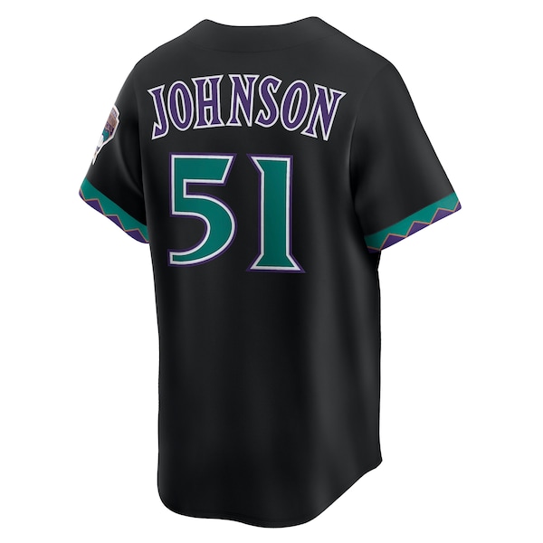 Men's Arizona Diamondbacks Randy Johnson Nike Black Throwback Cooperstown Collection Limited Jersey