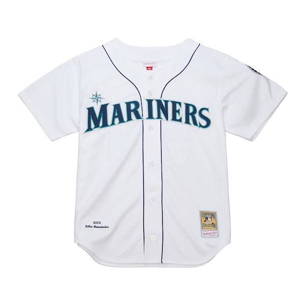 Men's Seattle Mariners Felix Hernandez Mitchell & Ness White Cooperstown Collection Authentic Jersey