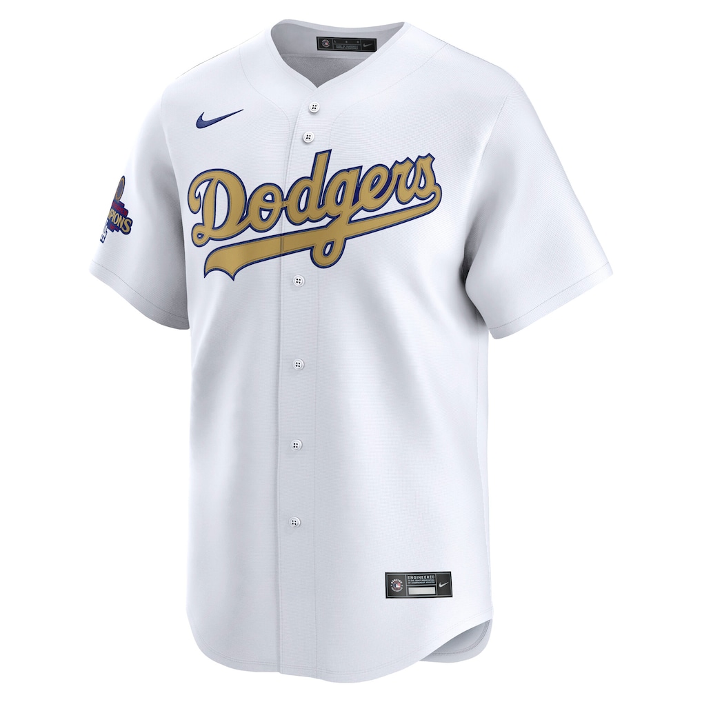 Men's Los Angeles Dodgers Nike White 2025 Gold Collection Limited Jersey