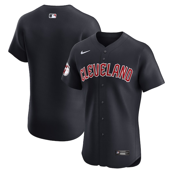 Men's Cleveland Guardians Nike Navy Alternate Vapor Premier Elite Patch Jersey