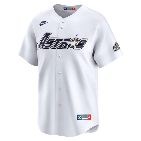 Men's Houston Astros Nike White Throwback Cooperstown Collection Limited Jersey