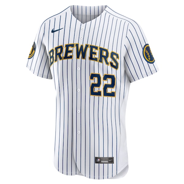 Men's Milwaukee Brewers Christian Yelich Nike White Alternate Authentic Player Jersey