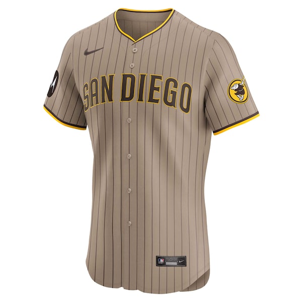 Men's San Diego Padres Fernando Tatis Jr. Nike Tan Alternate Elite Sponsor Patch Player Jersey
