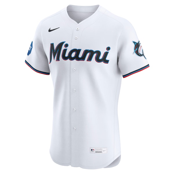 Men's Miami Marlins Nike White Home Elite Jersey