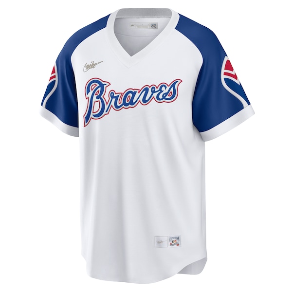 Men's Atlanta Braves Hank Aaron Nike White Home Cooperstown Collection Player Jersey