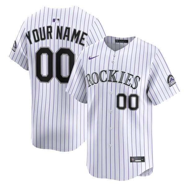 Men's Colorado Rockies Nike White Home Limited Custom Jersey