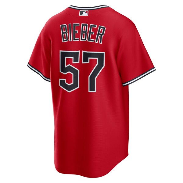 Men's Cleveland Guardians Shane Bieber Nike Red Alternate 2 Replica Jersey