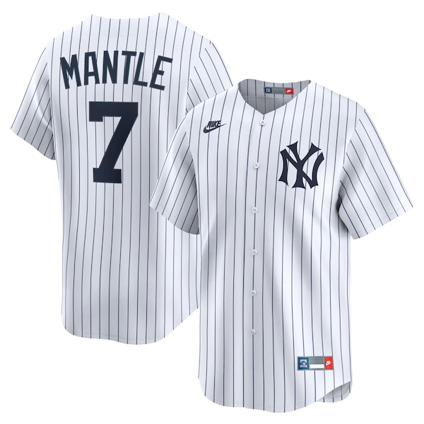 Men's New York Yankees Mickey Mantle Nike White Throwback Cooperstown Collection Limited Jersey