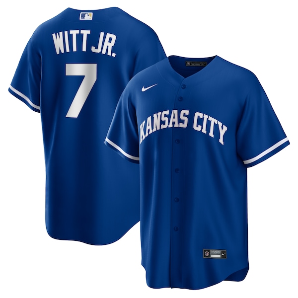 Men's Kansas City Royals Bobby Witt Jr. Nike Rush Blue Alternate 2 Replica Jersey