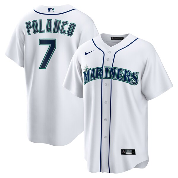 Men's Seattle Mariners Jorge Polanco Nike White Home Replica Jersey