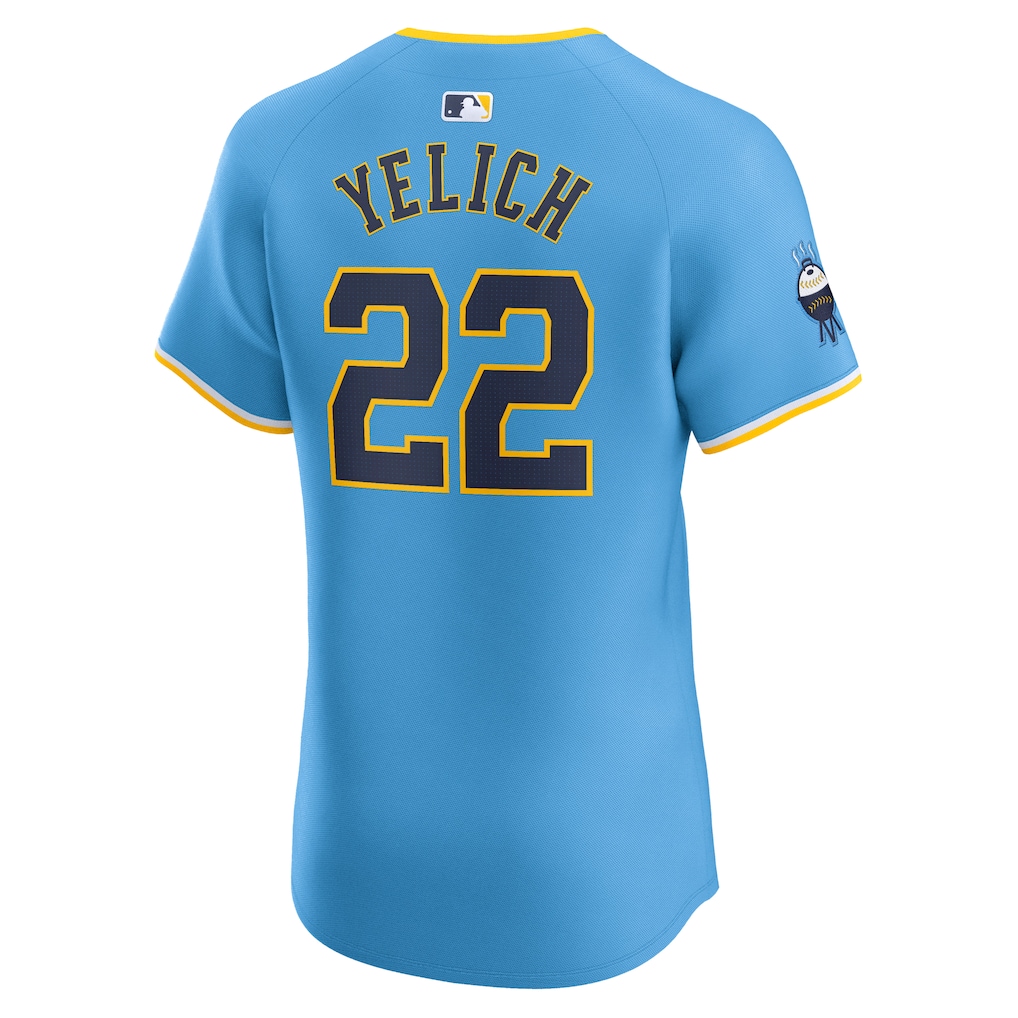 Men's Milwaukee Brewers Christian Yelich Nike Powder Blue City Connect Elite Player Jersey