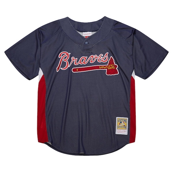 Men's Atlanta Braves Chipper Jones Mitchell & Ness Navy Cooperstown Collection 2007 Batting Practice Jersey