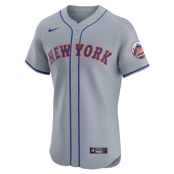 Men's New York Mets Nike Gray Road Vapor Premier Elite Patch Jersey