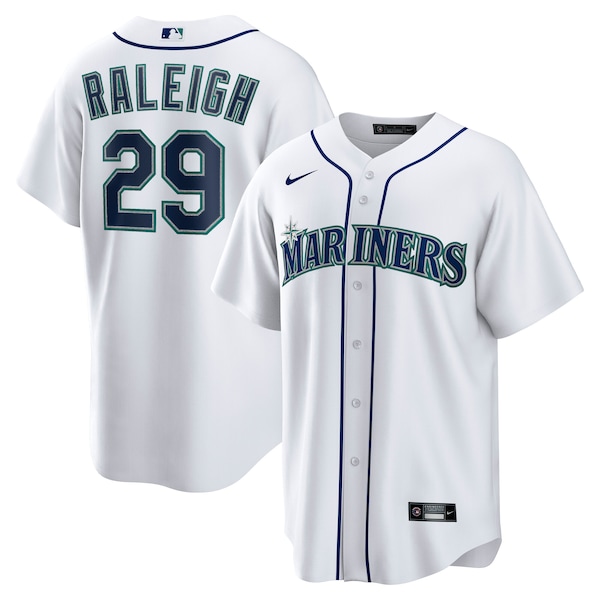 Men's Seattle Mariners Cal Raleigh Nike White Home Replica Player Jersey