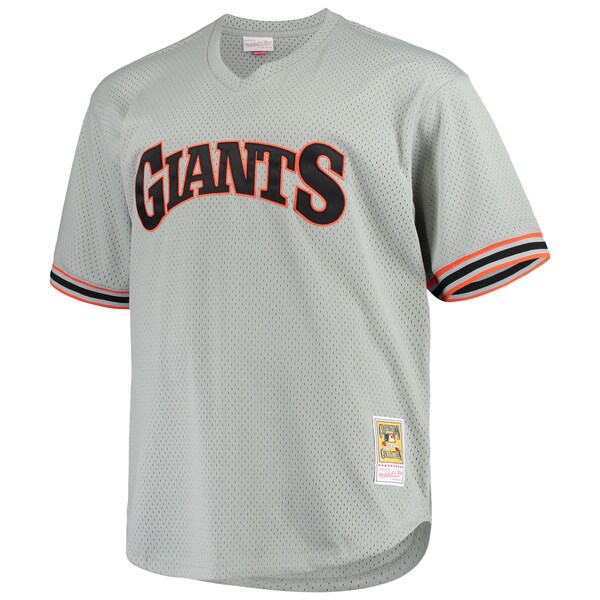 Men's San Francisco Giants Will Clark Mitchell & Ness Gray Big & Tall Cooperstown Collection Mesh Batting Practice Jersey