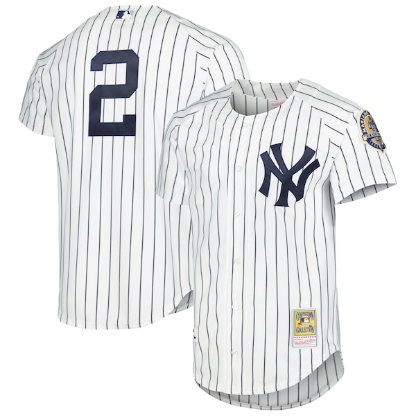 Men's New York Yankees Derek Jeter Mitchell & Ness White Cooperstown Collection Authentic Jersey