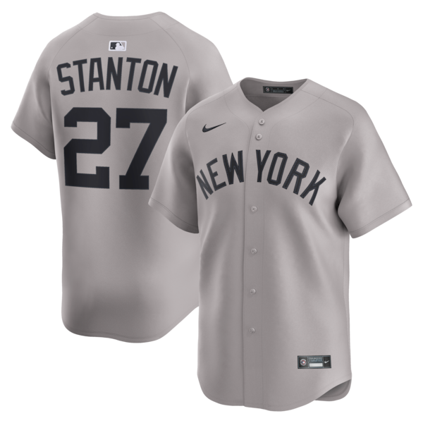 Men's New York Yankees Giancarlo Stanton Nike Gray Road Limited Jersey