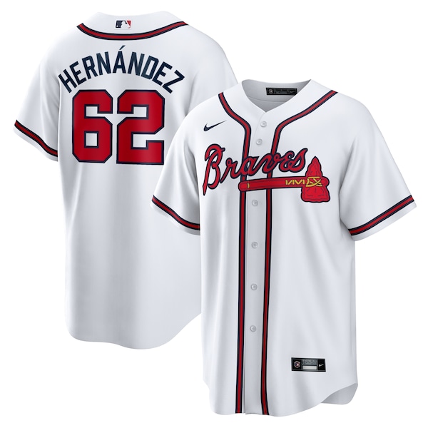 Men's Atlanta Braves Daysbel Hernandez Nike White Home Replica Jersey