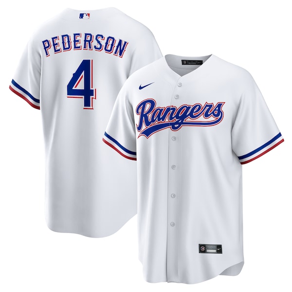 Men's Texas Rangers Joc Pederson Nike White Home Replica Jersey