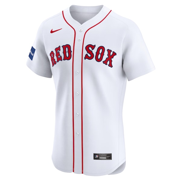 Men's Boston Red Sox David Ortiz Nike White Home Elite Sponsor Patch Player Jersey