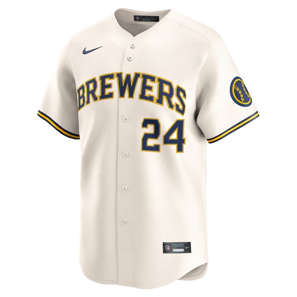 Men's Milwaukee Brewers William Contreras Nike Cream Home Limited Player Jersey