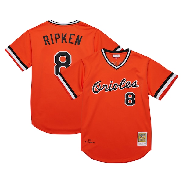 Men's Baltimore Orioles Cal Ripken Jr. Mitchell & Ness Orange 2001 Cooperstown Collection Authentic Throwback Jersey