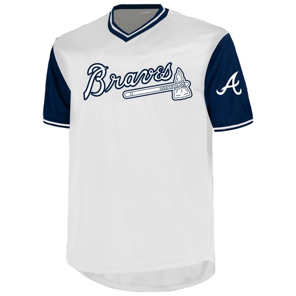Men's Atlanta Braves Ronald Acu?a Jr. Profile White Big & Tall Name & Number Birdeye V-Neck T-Shirt