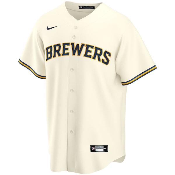 Men's Milwaukee Brewers Nike Cream Home Replica Custom Jersey