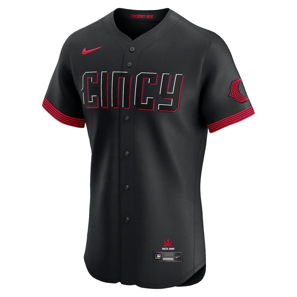 Men's Cincinnati Reds Barry Larkin Nike Black City Connect Elite Jersey