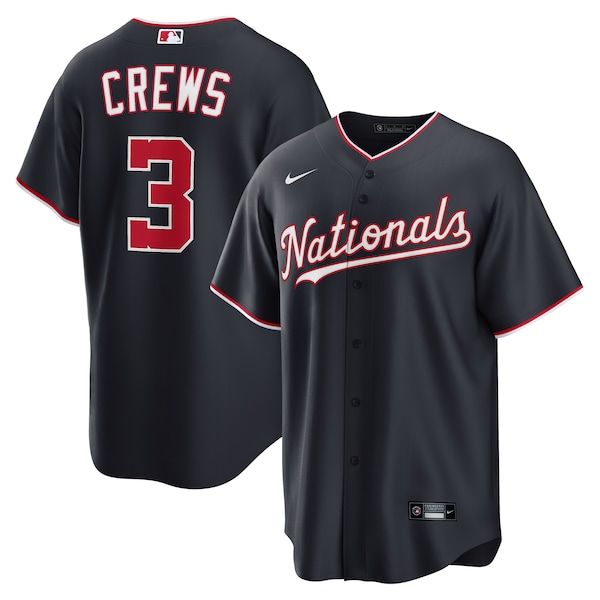 Men's Washington Nationals Dylan Crews Nike Navy Alternate Replica Jersey