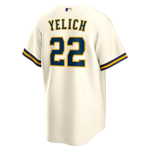 Men's Milwaukee Brewers Christian Yelich Nike White Home Replica Jersey