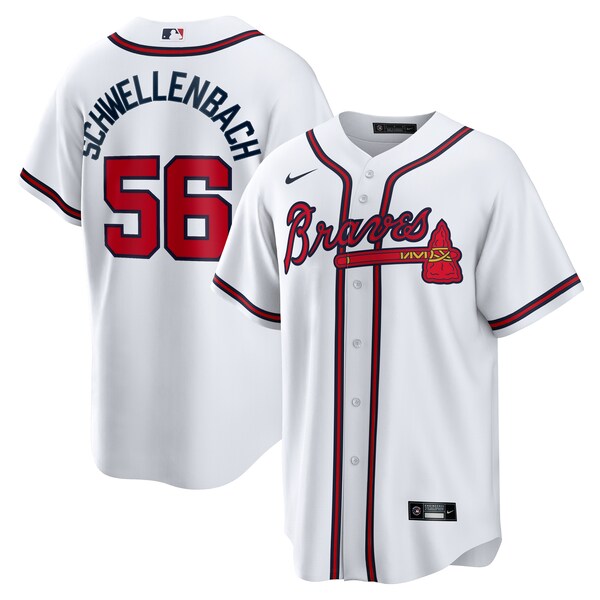Men's Atlanta Braves Spencer Schwellenbach Nike White Home Replica Jersey