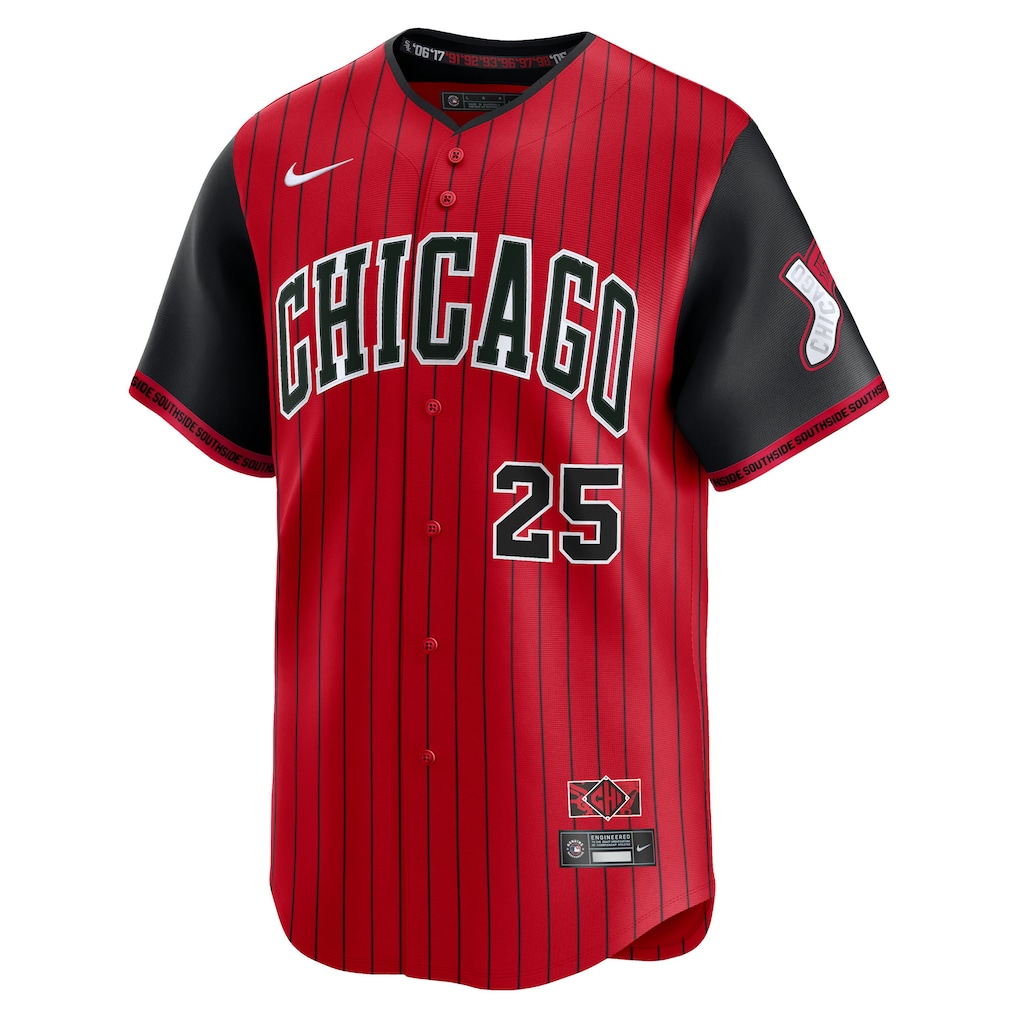 Men's Chicago White Sox Andrew Vaughn Nike Red/Black 2025 City Connect Limited Player Jersey