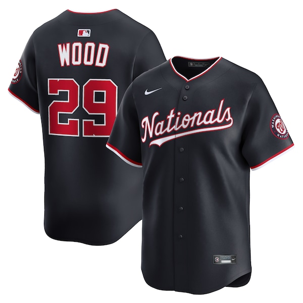 Men's Washington Nationals James Wood Nike Navy Alternate Limited Player Jersey