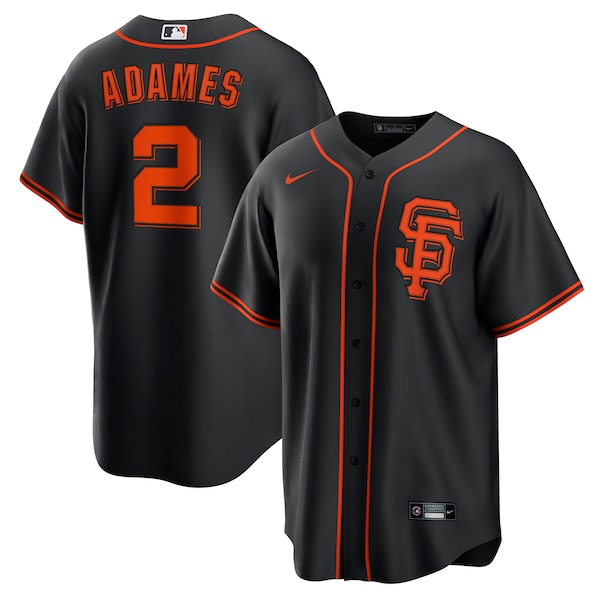 Men's San Francisco Giants Willy Adames Nike Black Alternate 2 Replica Jersey