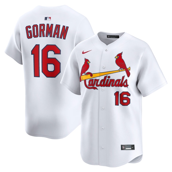 Men's St. Louis Cardinals Nolan Gorman Nike White Home Limited Player Jersey