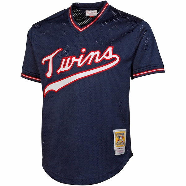 Men's Minnesota Twins Kirby Puckett Mitchell & Ness Navy 1985 Authentic Cooperstown Collection Mesh Batting Practice Jersey