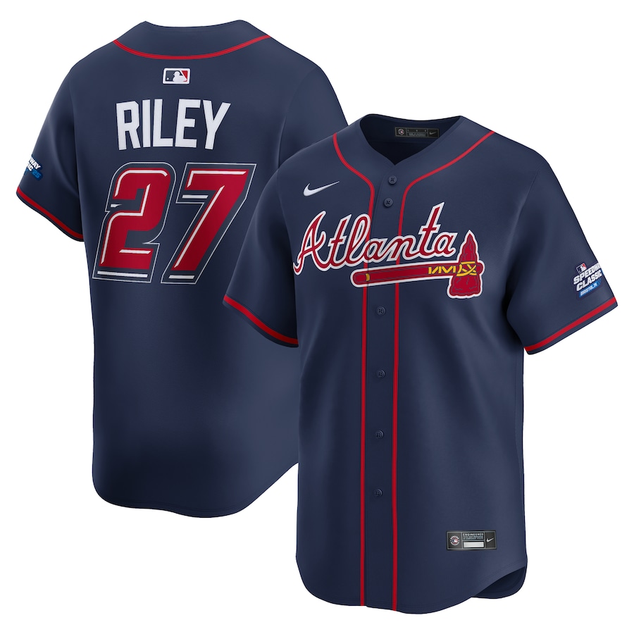 Men's Atlanta Braves Ronald Acuna Jr. Nike Navy 2025 MLB Speedway Classic Alternate Limited Player Jersey