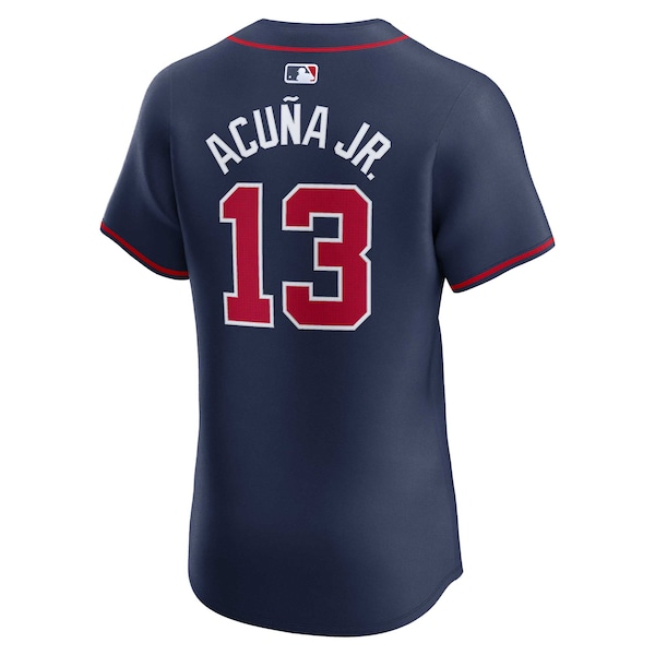 Men's Atlanta Braves Ronald Acu?a Jr. Nike Navy Alternate Elite Player Jersey